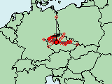 UHF contest 2001 - mapa QSO na 23cm