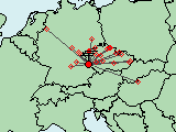 2. SUBREGIONAL CONTEST 2013 - mapa QSO na 13cm